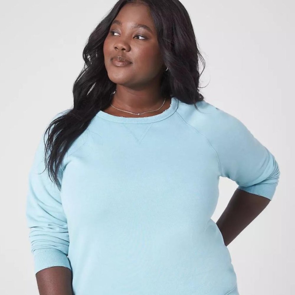 Lane Bryant Classic Raglan Sleeve Sweatshirt Tee Aquifer 18/20